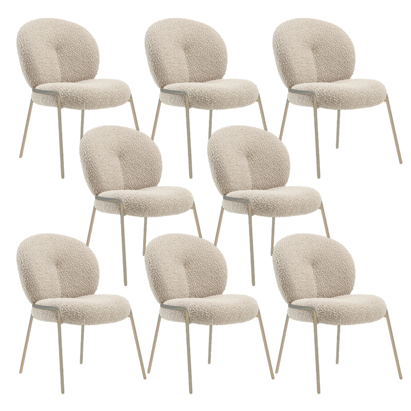 Contemporary Kitchen Dining Chairs Upholstered Side Chairs with Metal Base