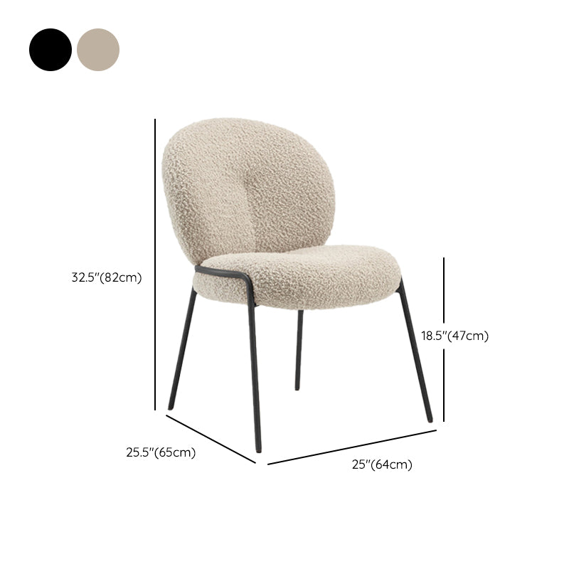 Contemporary Kitchen Dining Chairs Upholstered Side Chairs with Metal Base