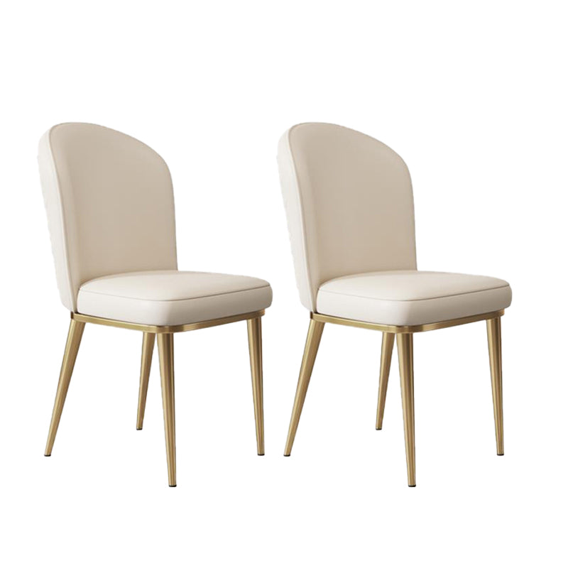 Kitchen Dining Chairs Faux Leather Side Chairs with Gold Metal Legs