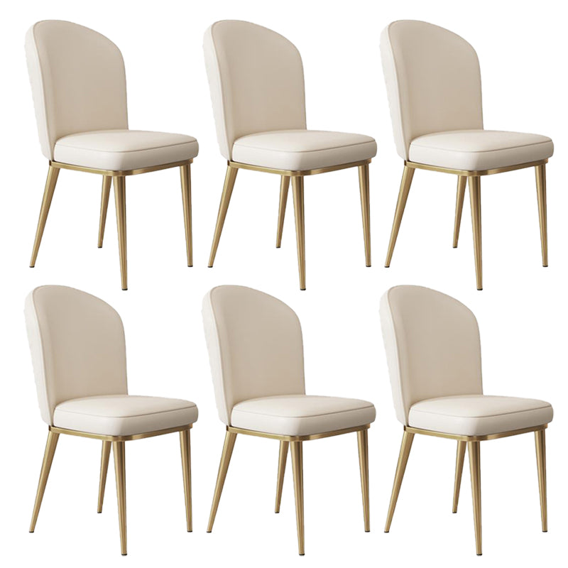 Kitchen Dining Chairs Faux Leather Side Chairs with Gold Metal Legs