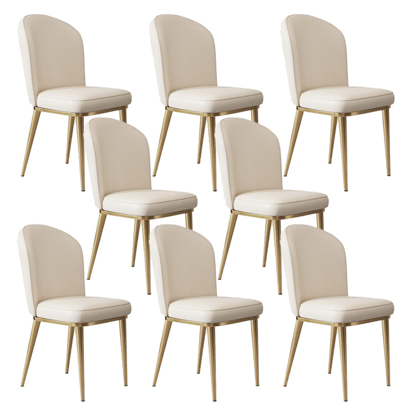 Kitchen Dining Chairs Faux Leather Side Chairs with Gold Metal Legs