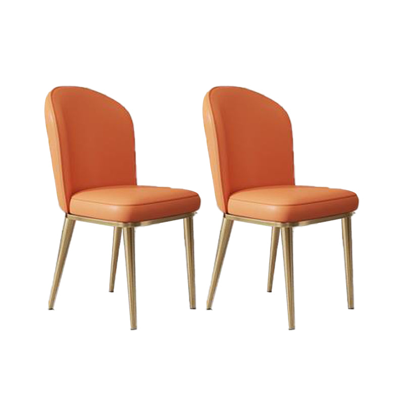 Kitchen Dining Chairs Faux Leather Side Chairs with Gold Metal Legs