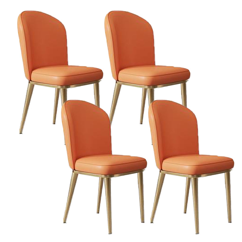 Kitchen Dining Chairs Faux Leather Side Chairs with Gold Metal Legs