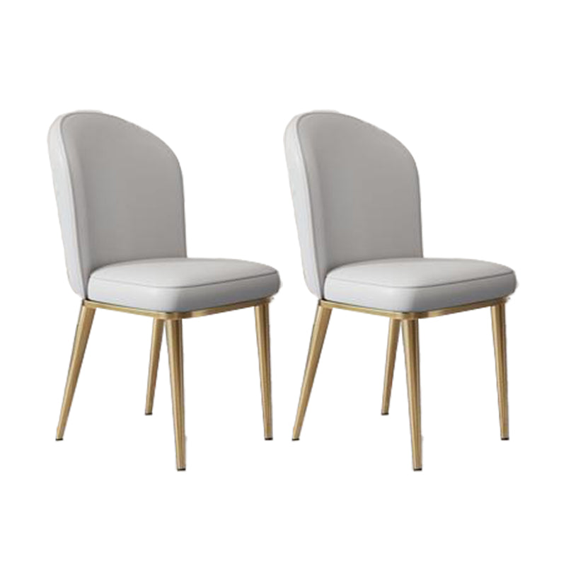 Kitchen Dining Chairs Faux Leather Side Chairs with Gold Metal Legs