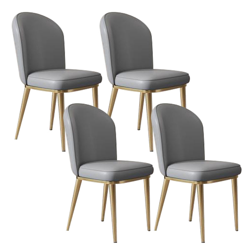 Kitchen Dining Chairs Faux Leather Side Chairs with Gold Metal Legs