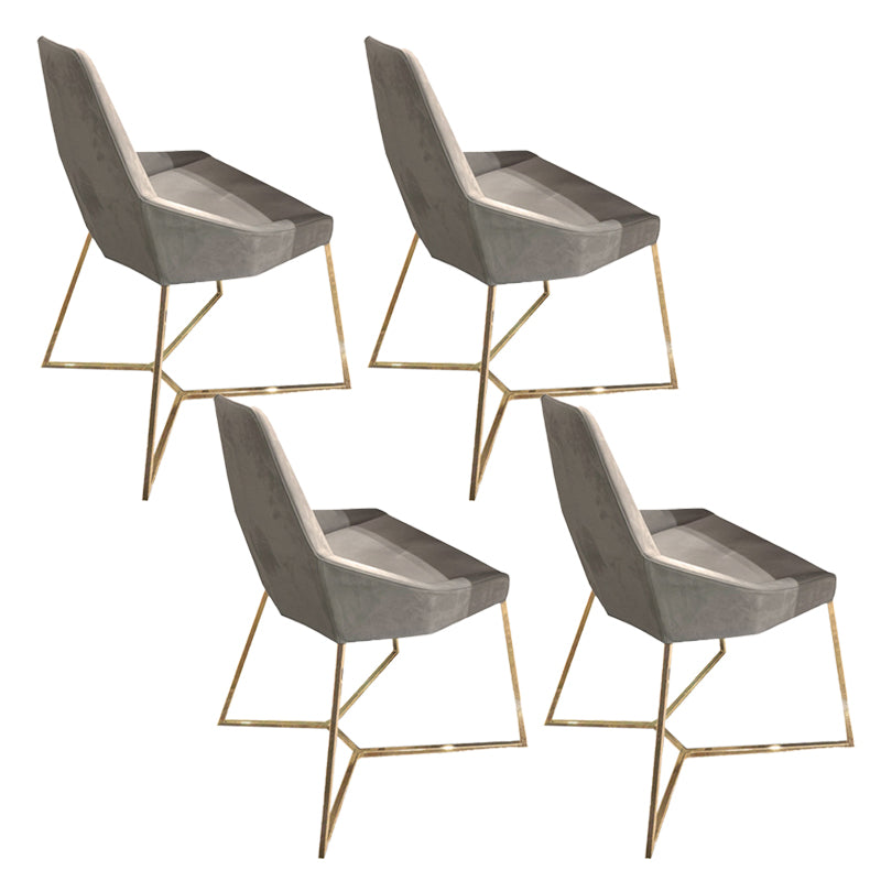 Glam Kitchen Dining Chairs Faux Leather Side Chairs with Metal Legs
