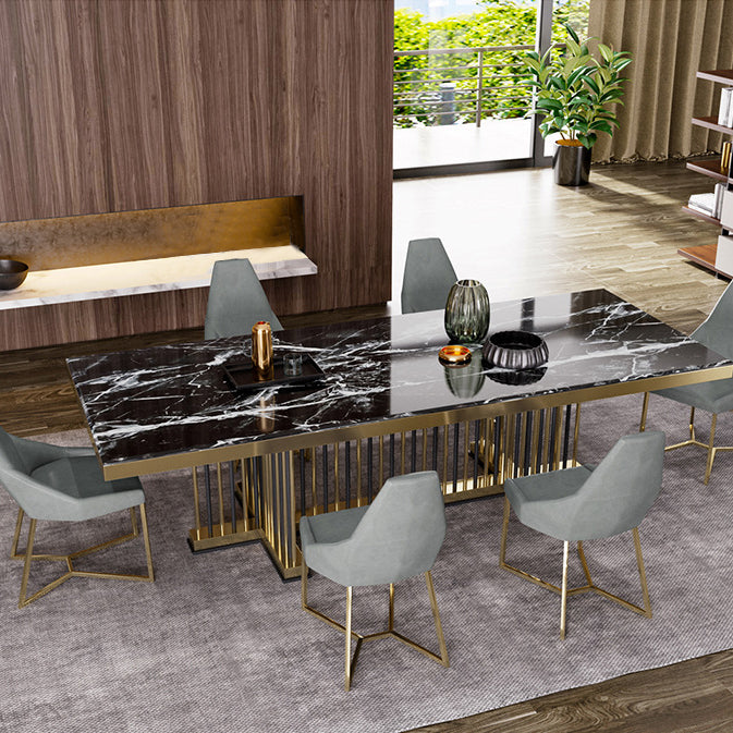 Glam Kitchen Dining Chairs Faux Leather Side Chairs with Metal Legs