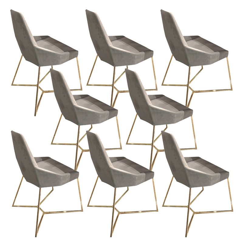 Glam Kitchen Dining Chairs Faux Leather Side Chairs with Metal Legs