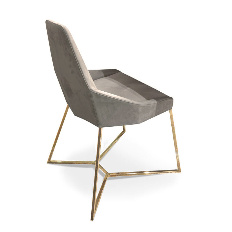 Glam Kitchen Dining Chairs Faux Leather Side Chairs with Metal Legs