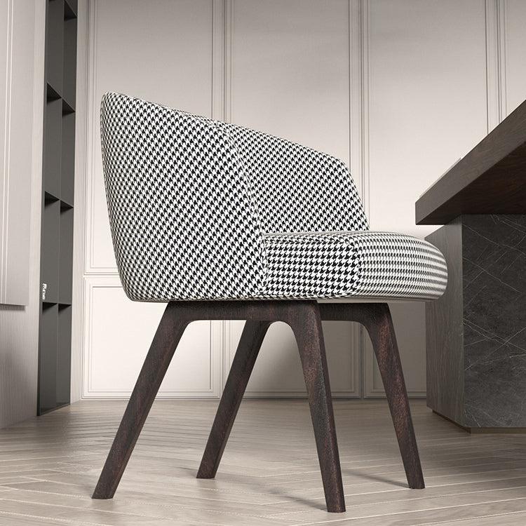 Contemporary Kitchen Dining Arm Chair Upholstered Side Chair with Wood Legs