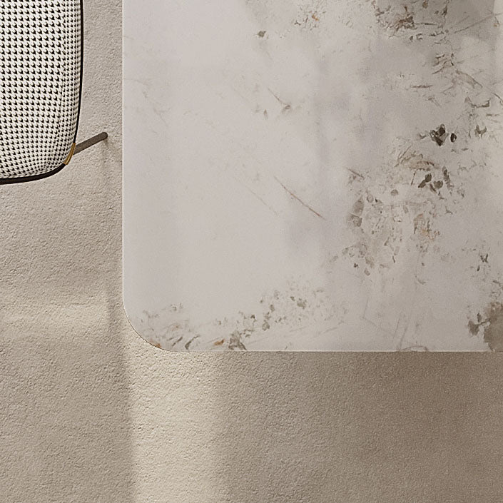 Sintered Stone Dining Table Set 1/5/7 Pcs Rectangle Dining Table and Linen Dining Chairs