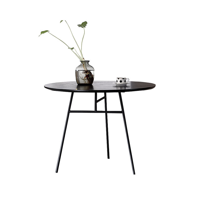 Round Wood Dining Table with Padded Chairs 1/2/3 Pieces Black Dinette Set for Home