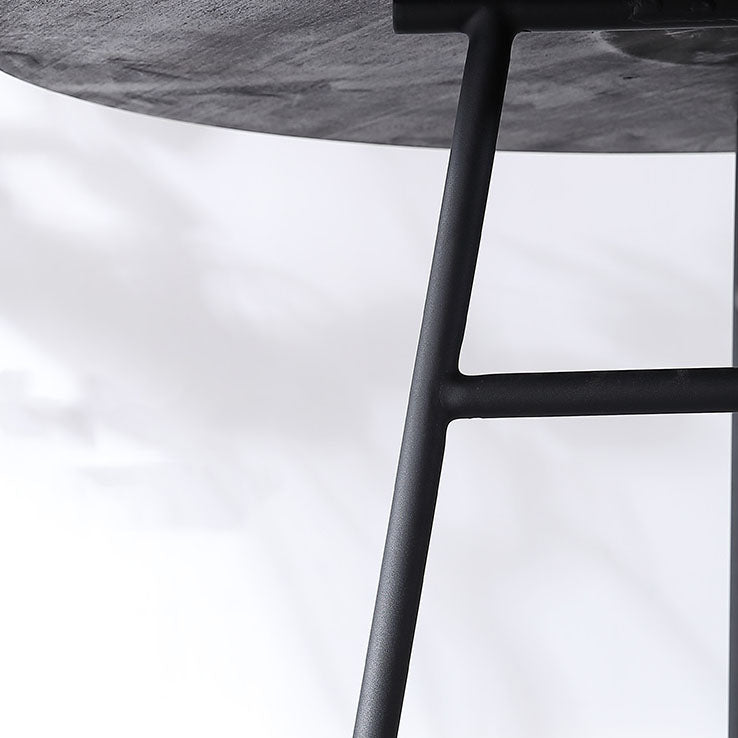 Round Wood Dining Table with Padded Chairs 1/2/3 Pieces Black Dinette Set for Home