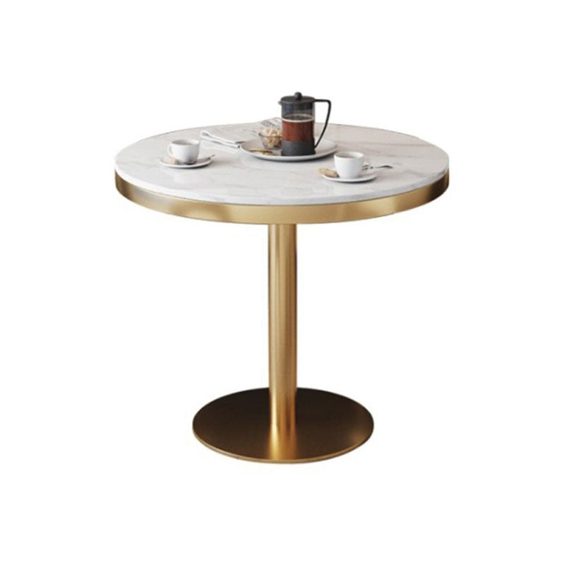 Glam Dining Set for Home 1/3/4/5 Pieces Round Dinette Set with Leather Chairs