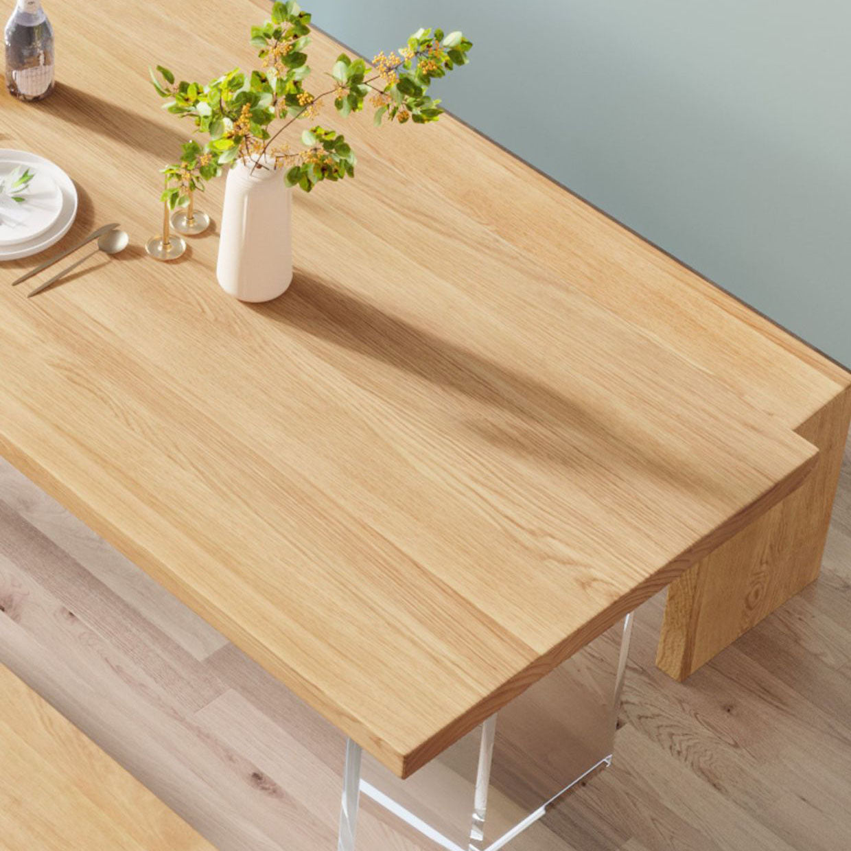 Modern 1/2/5 Pieces Dining Set Rectangle Ash Wood Dining Table for Dining Room