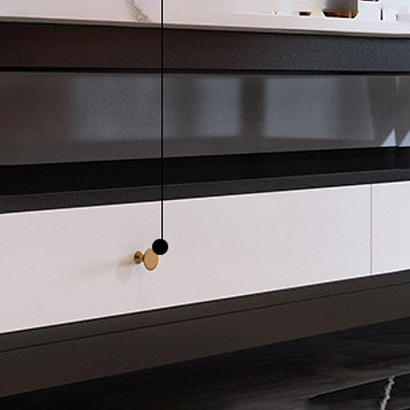 2 - Drawer and 1 - Shelf Coffee Table Rectangular Slate 4 Legs Cocktail Table