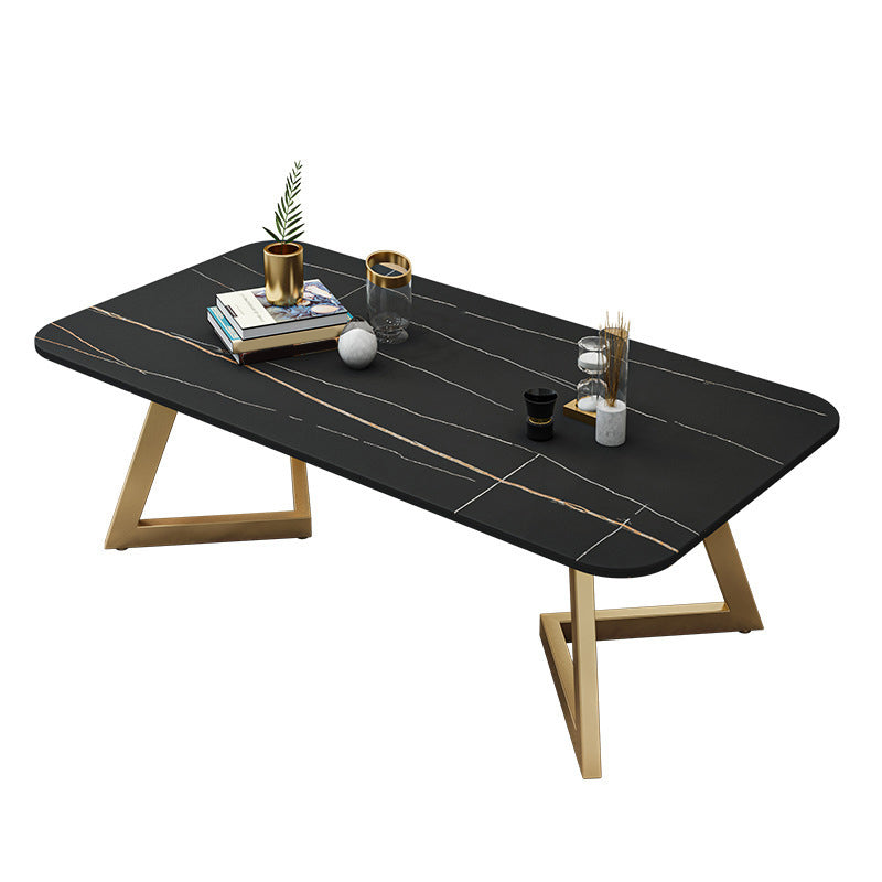 Luxurious Rectangular Slate Top Coffee Cocktail Table - 17.7" H