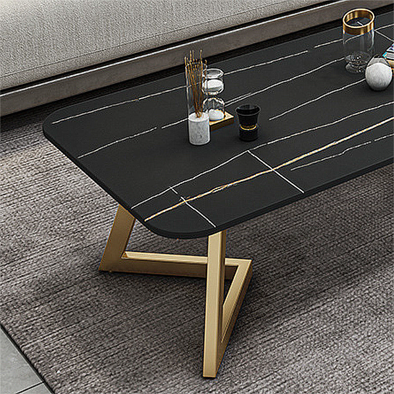 Luxurious Rectangular Slate Top Coffee Cocktail Table - 17.7" H