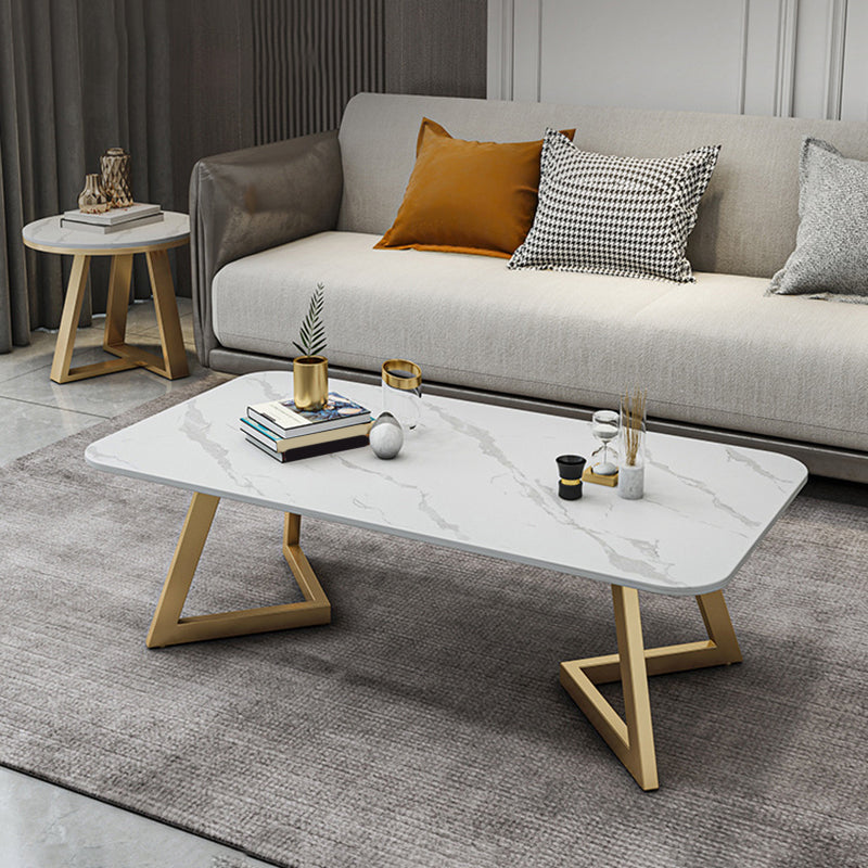 Luxurious Rectangular Slate Top Coffee Cocktail Table - 17.7" H
