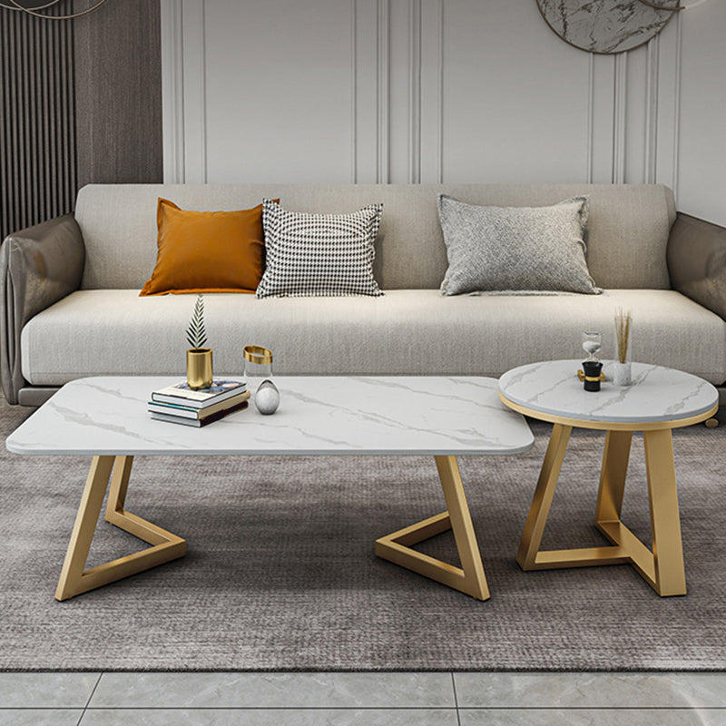 Luxurious Rectangular Slate Top Coffee Cocktail Table - 17.7" H