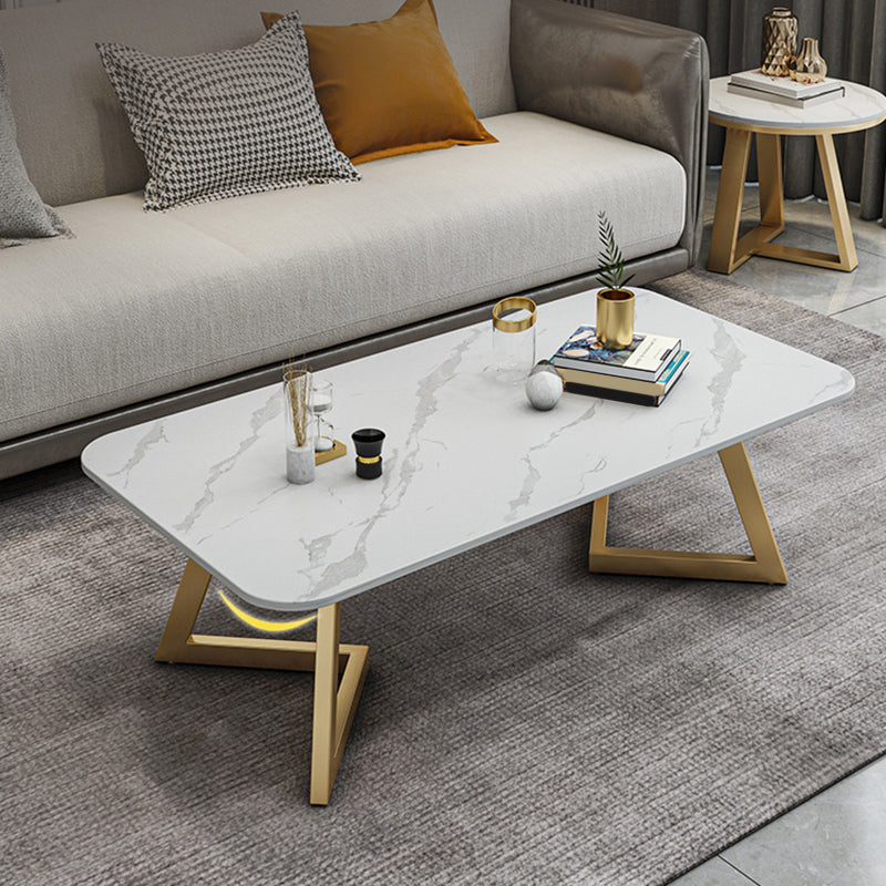 Luxurious Rectangular Slate Top Coffee Cocktail Table - 17.7" H