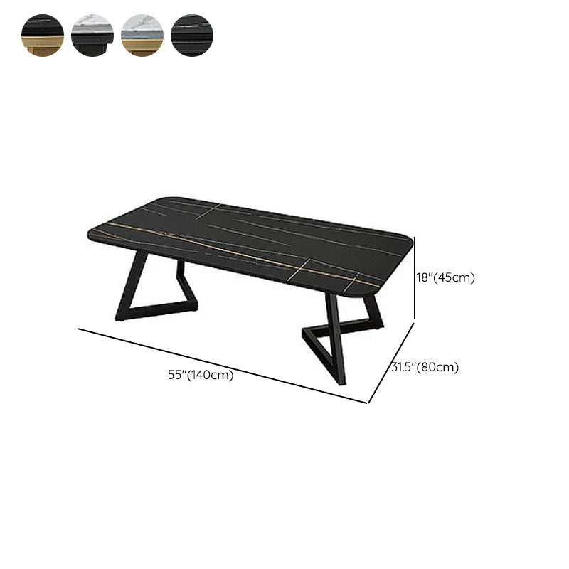 Luxurious Rectangular Slate Top Coffee Cocktail Table - 17.7" H