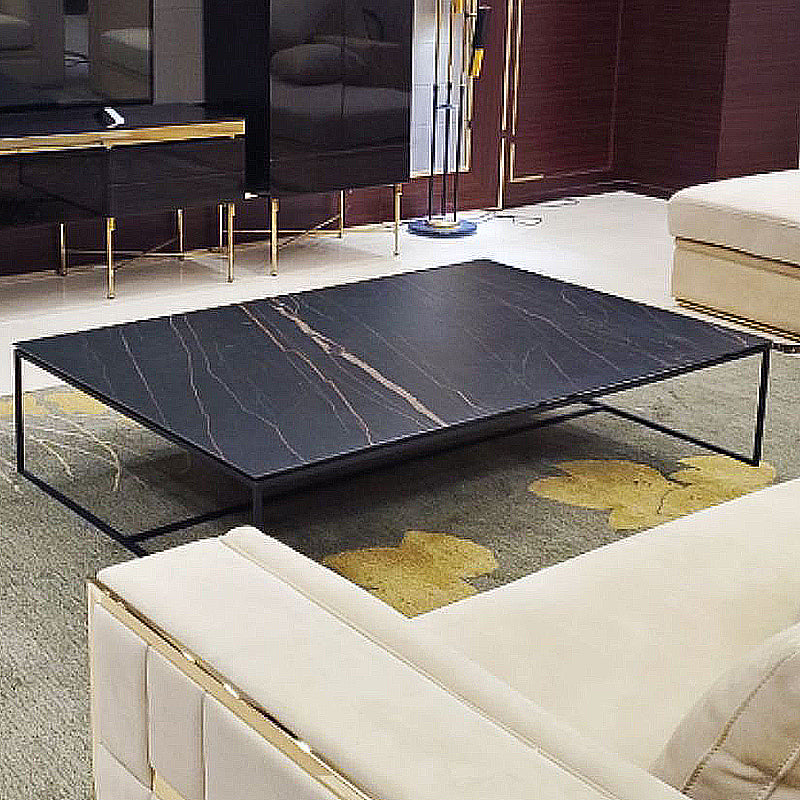 Trestle 1 Single Coffee Table Rectangular Slate Black Finish Coffee Table