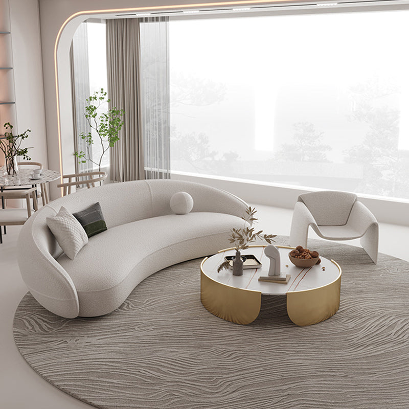 Dia 35.4" Round Cocktail Table Glam Slate Top 1 Single Coffee Table