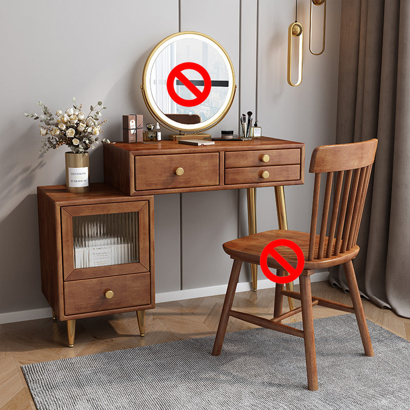 Solid Wooden Vanity Table Drawers Simple Makeup Vanity Table