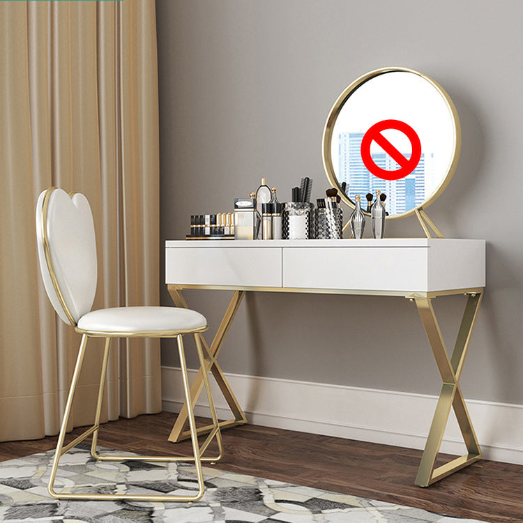 Bright White Make-up Vanity 15.74" Wide Wood Vanity Set with Storage Drawers