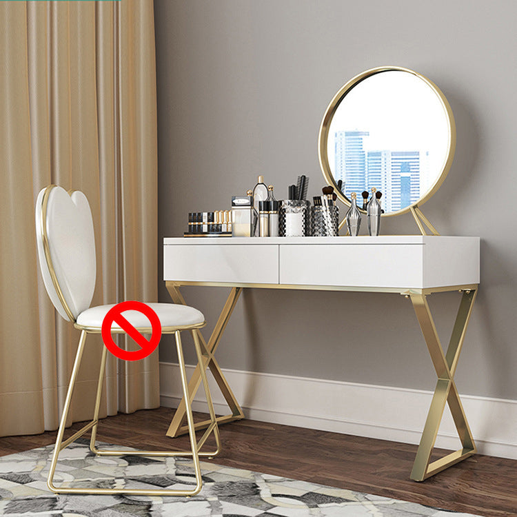 Bright White Make-up Vanity 15.74" Wide Wood Vanity Set with Storage Drawers