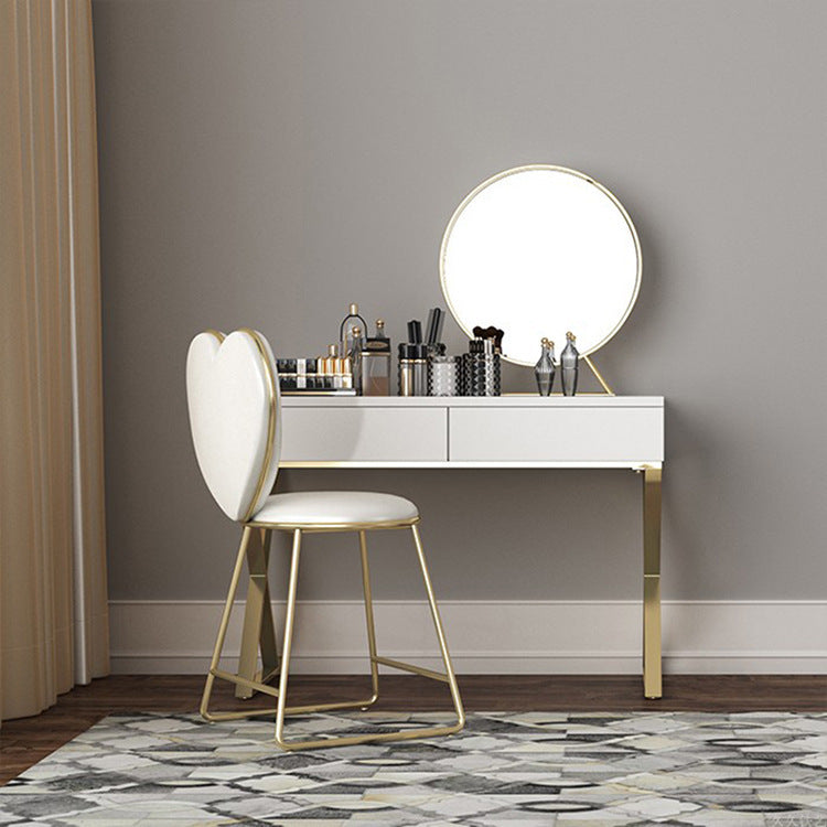 Bright White Make-up Vanity 15.74" Wide Wood Vanity Set with Storage Drawers