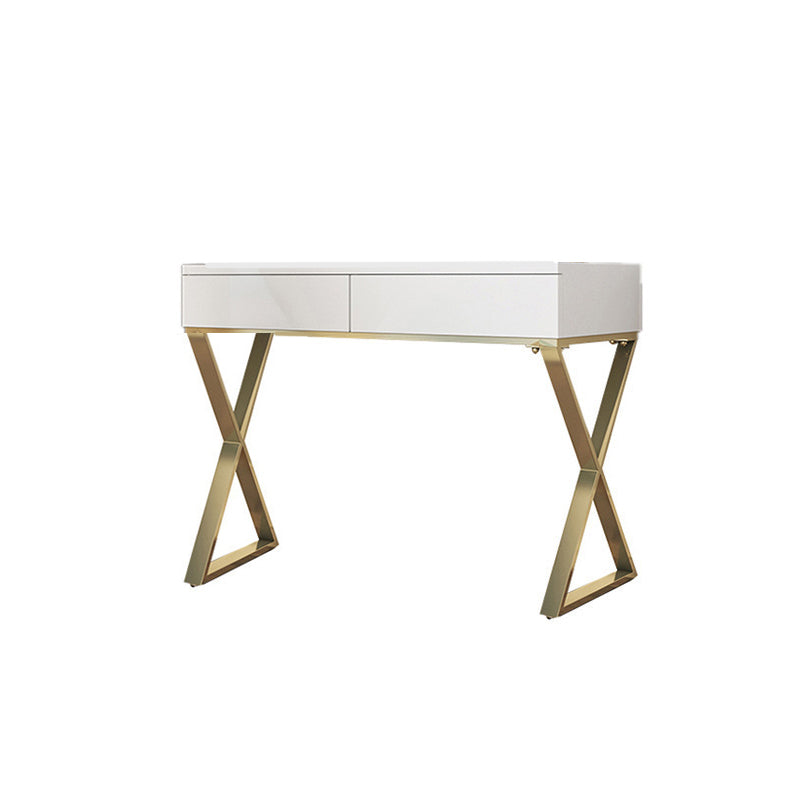 Bright White Make-up Vanity 15.74" Wide Wood Vanity Set with Storage Drawers