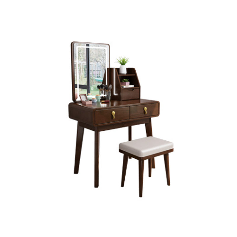 Scandinavian Make-up Vanity with 3 Storage Drawers 15.74" Wide Solid Wood Dresser