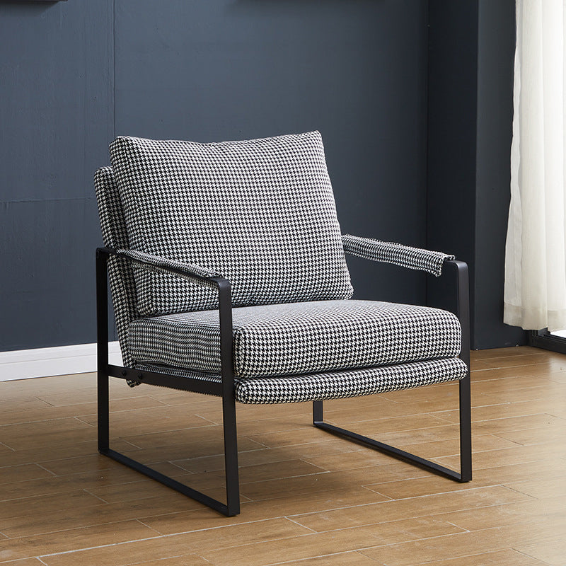 Industrial Arms Included Chair 28.34" Wide Pillow Back Square Arm Chair
