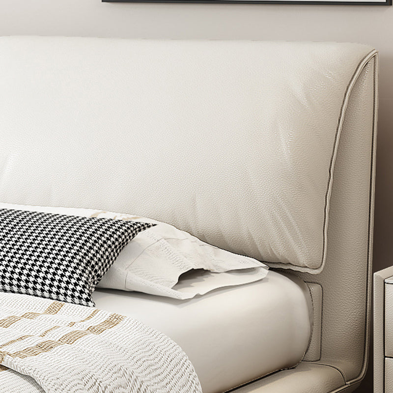 Contemporary Rectangular Panel Bed Standard Bed With Custom Gold Legs