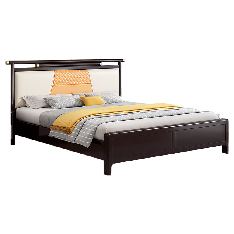 Upholstered Headboard Standard Bed Modern Rubberwood and Sleigh Bed
