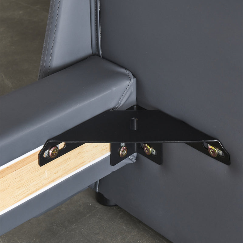 Modern Pine Wood Standard Bed Genuine Leather Panel Bed Upholstered Headboard