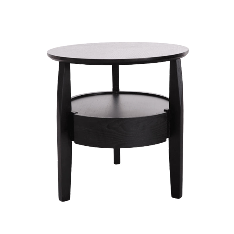 Modernistic Living Room Round 1-Drawer 3 Legs Solid Wood End Table