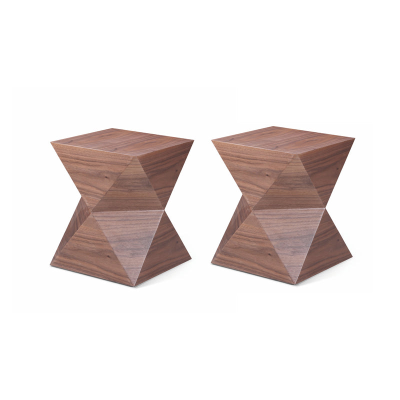 Contemporary Solid Wood Living Room Round/Square Pedestal End Table