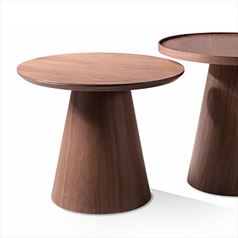 End Table Solid Wood Pedestal Round Scandinavian Living Room Side Table