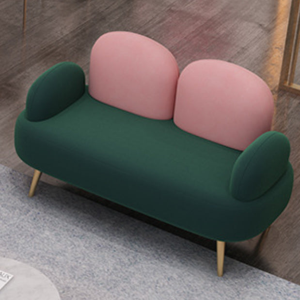 Contemporary Green Sofa with Square Arm and Tight Back for Apartment