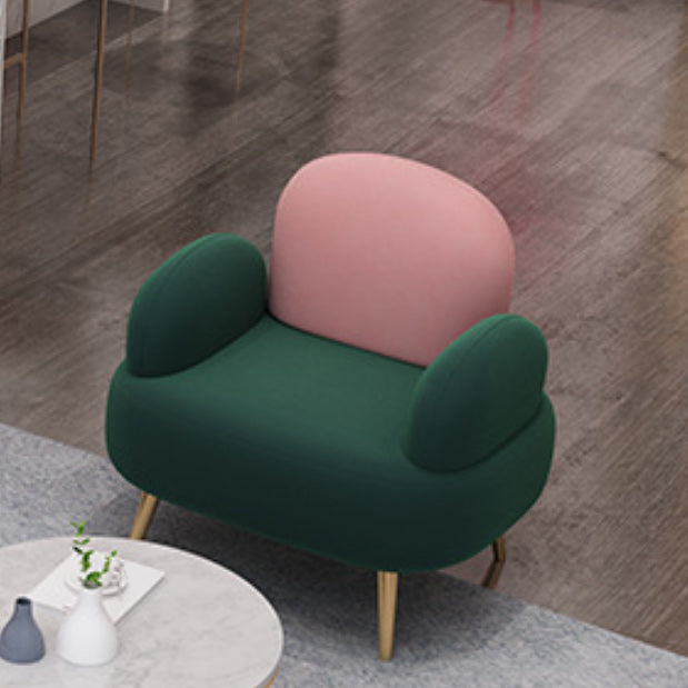 Contemporary Green Sofa with Square Arm and Tight Back for Apartment
