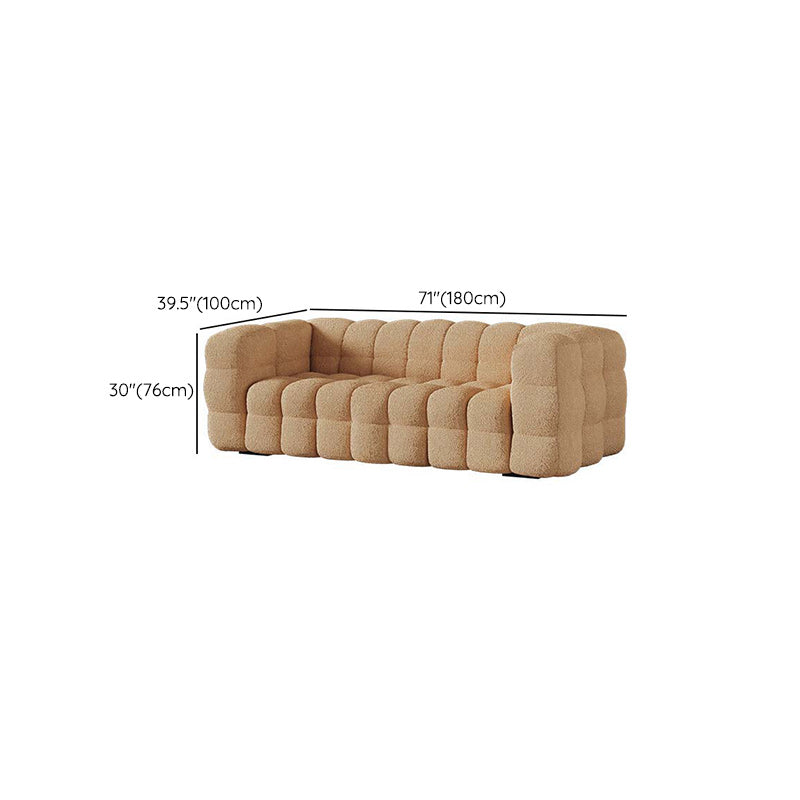 Brone Contemporary  Wool Sofa with Biscuit Back and Tuxedo Arm