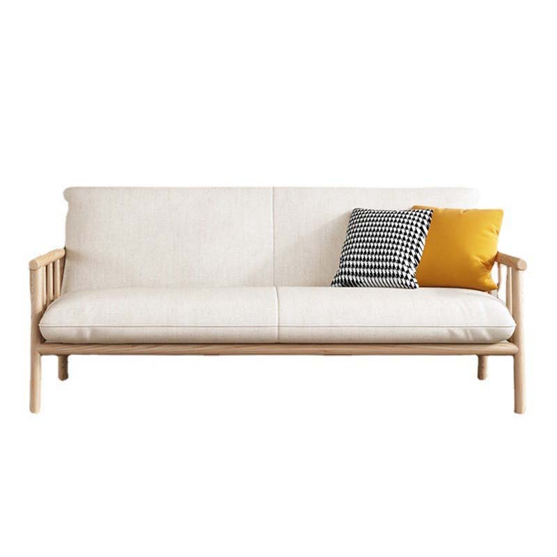 Modern 30.31" H Cotton Blend Wood Frame Square Arm Sofa for Living Room