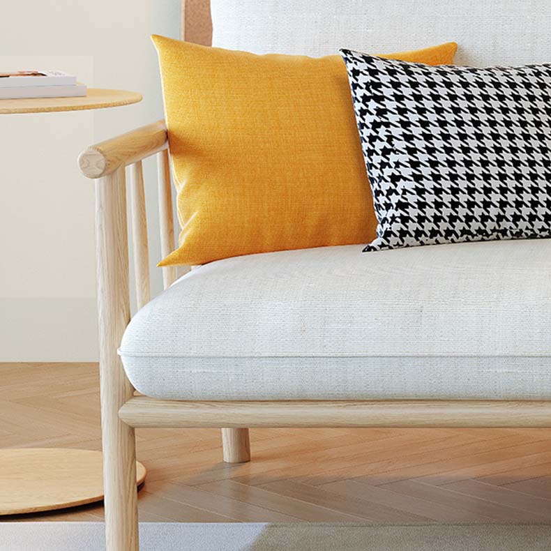 Modern 30.31" H Cotton Blend Wood Frame Square Arm Sofa for Living Room
