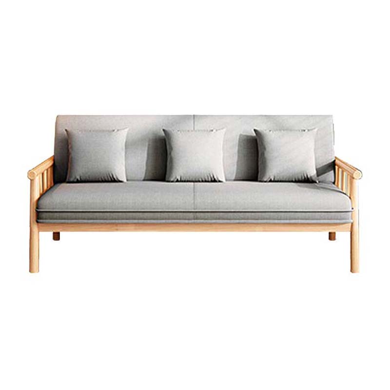 Modern 30.31" H Cotton Blend Wood Frame Square Arm Sofa for Living Room