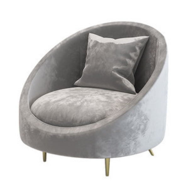 Contemporary Velvet Sofa with Sloped Arm and Tight Back for Apartment