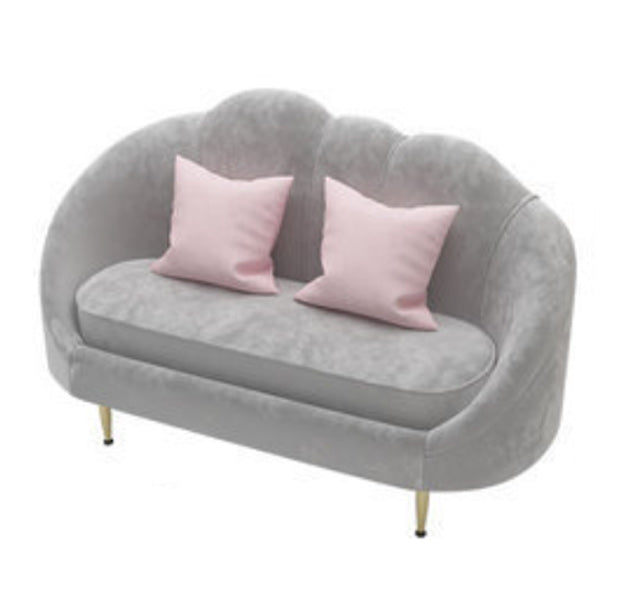 Contemporary Velvet Sofa with Sloped Arm and Tight Back for Apartment