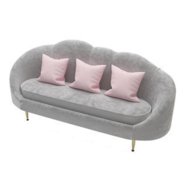 Contemporary Velvet Sofa with Sloped Arm and Tight Back for Apartment